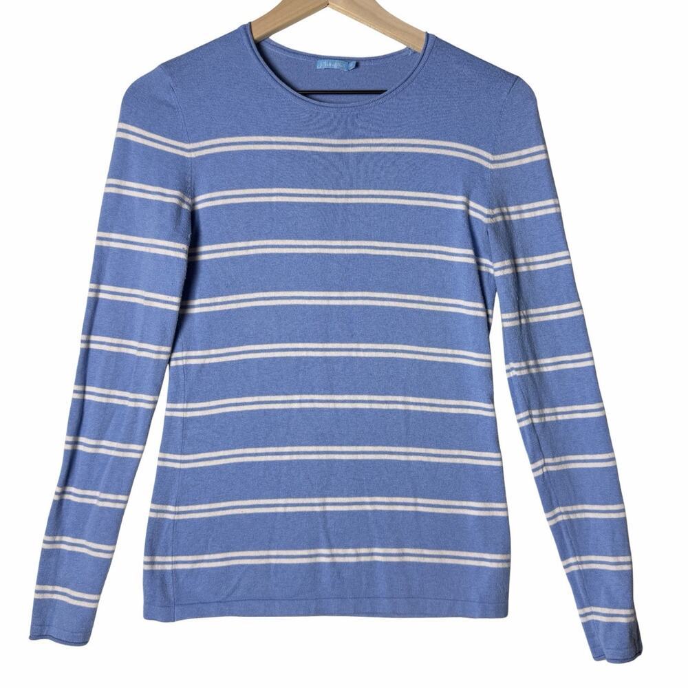 J. McLaughlin Blue Striped Long Sleeve Sweater Modal Blend Women’s Size XS
